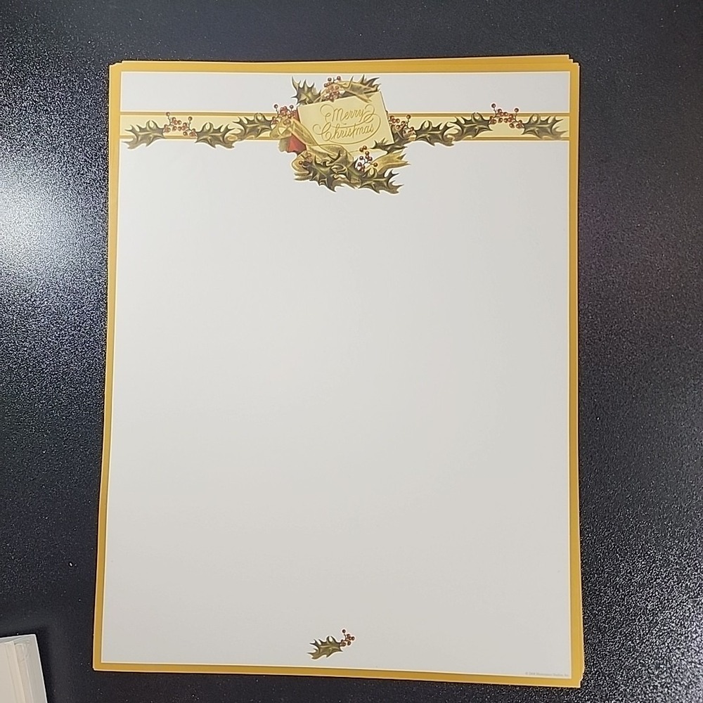 40 Sheets Computer Stationary Christmas Letter Announcments, Junk Journal Paper